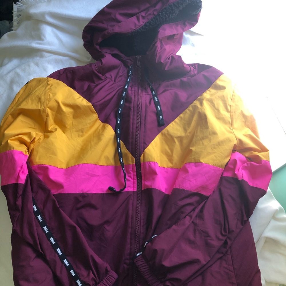 Vs pink Sherpa lined winderbreaker
